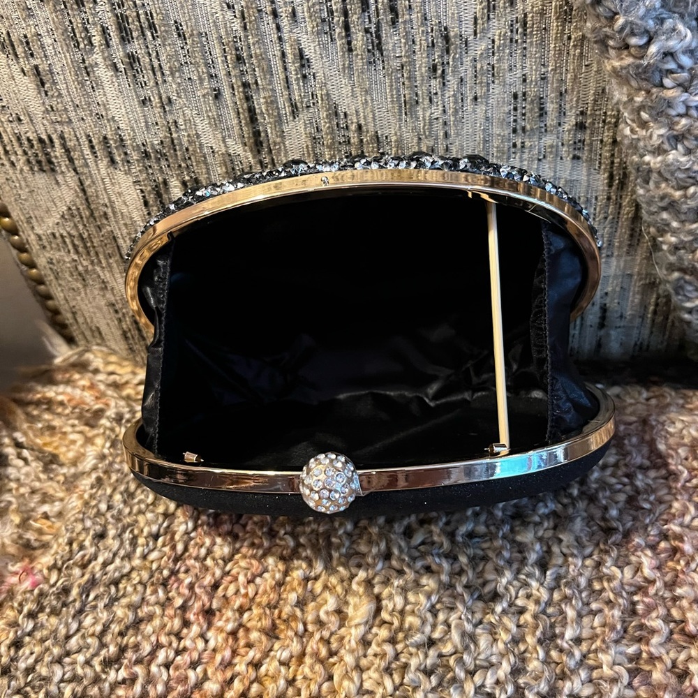 Black and Rhinestone Evening Bag - Picture 5 of 7
